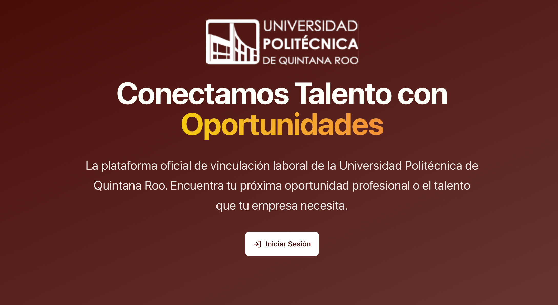 Interface screenshot of Job Board Platform (UPQROO University)